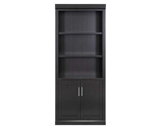 Martin Furniture - Abby - Modern Wood Lower Doors Bookcase, Office Bookcase, Office Shelving, Office Storage, Fully Assembled, Black - IMAY3278DB view 2