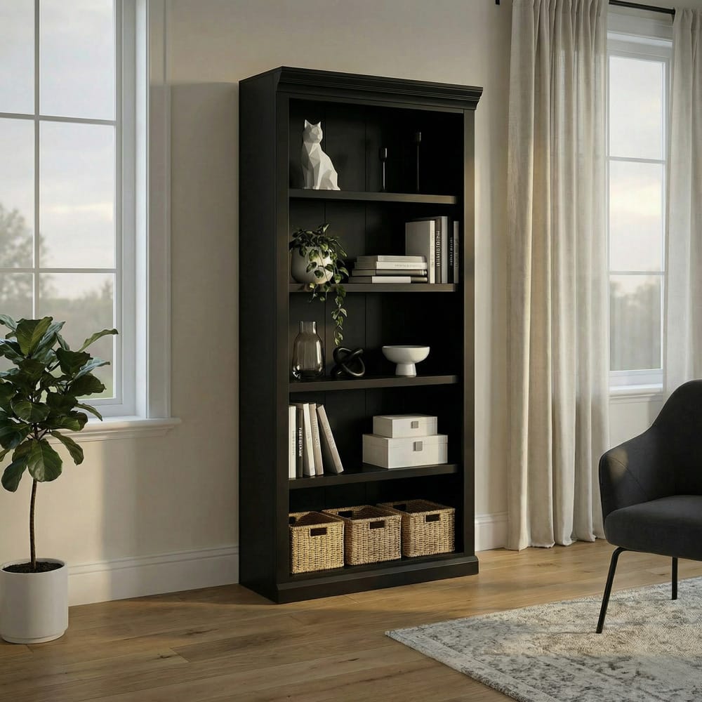 Martin Furniture - Abby - Modern Wood Open Bookcase, Office Bookcase, Office Shelving, Office Storage, Fully Assembled, White - IMAY3278B view 8