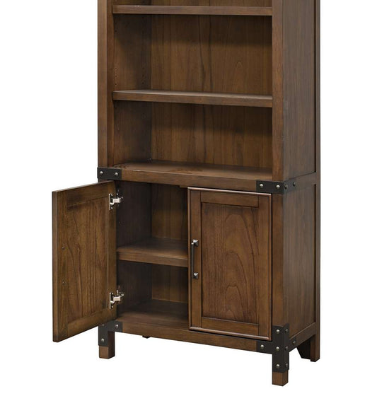 Martin Furniture - Addison Rustic Bookcase With Doors, Brown - IMAD3472D veiw 2