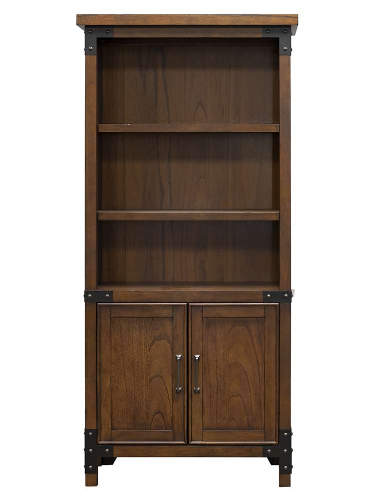 Martin Furniture - Addison Rustic Bookcase With Doors, Brown - IMAD3472D veiw 4
