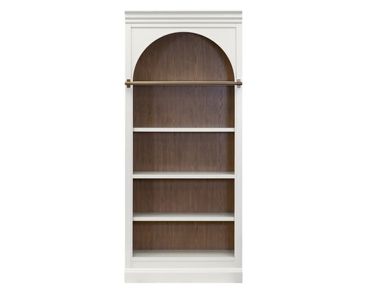Martin Furniture - Albany - Contemporary 94" Tall Arched Wood Bookcase, Storage Organizer, Office Shelving, Fully Assembled, White - IMAL4094 view 2