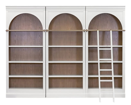 Martin Furniture - Albany - Contemporary 94" Tall Three Piece Arched Wood Bookcase Wall, Office Shelving, Fully Assembled, White - IMAL4094KIT3 view 2