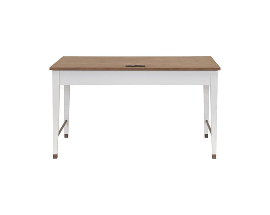 Martin Furniture - Albany - Contemporary Modern Wood Writing Desk, Office Table With Storage, White - IMAL384 view 2