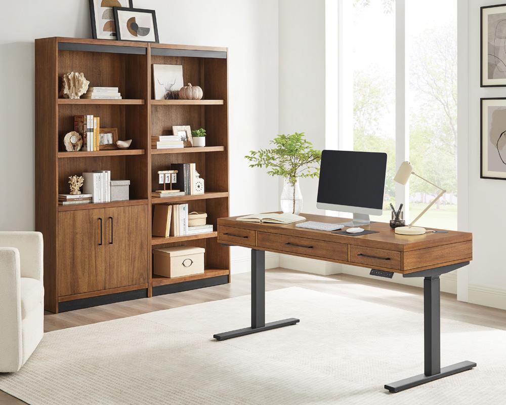 Martin Furniture - Avery Modern Electric Sit/Stand Desk In Brown - IMAV384T-KIT veiw 9