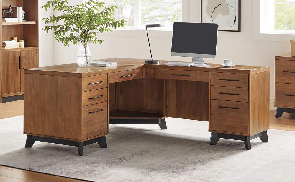 Martin Furniture - Avery Modern RHF Return for Pedestal L-Desk In Brown - IMAV664R-KIT veiw 9