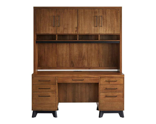 Martin Furniture - Avery Modern Wood Credenza and Hutch In Brown - IMAV649_IMAV642 veiw 2