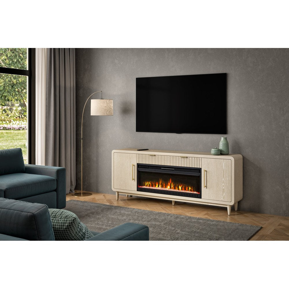 Martin Furniture - Camden - 80" Modern Fireplace Console, Entertainment Storage, TV Stand, Fully Assembed, White - IMCN380FPW view 1