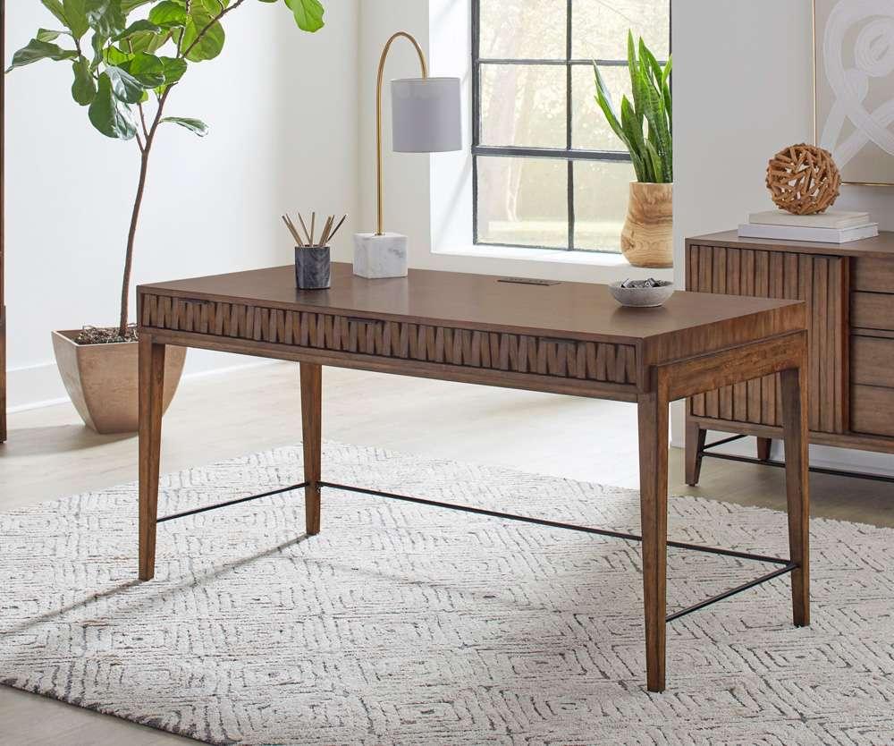 Martin Furniture - Delray - Mid-century Modern Writing Desk, Office Desk, Brown - IMDY384 veiw 6