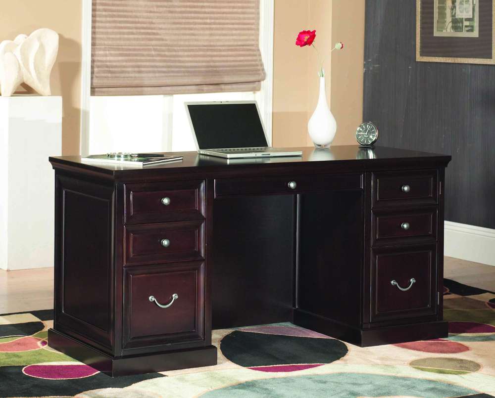 Martin Furniture - Fulton Executive Wood Desk, Brown - IMFL660 veiw 3