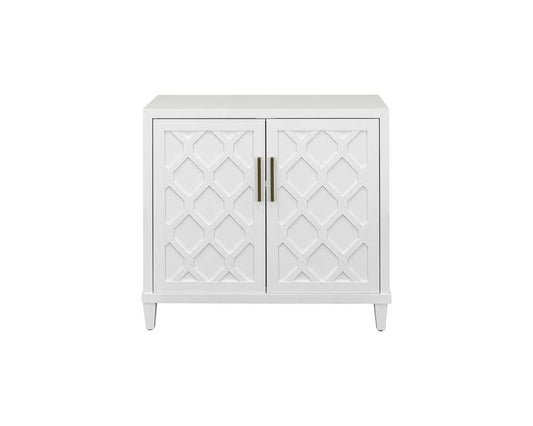 Martin Furniture - Gable - Modern Wood 40in Console with doors, TV Stand, Fully Assembled, White - IMGA340 veiw 2