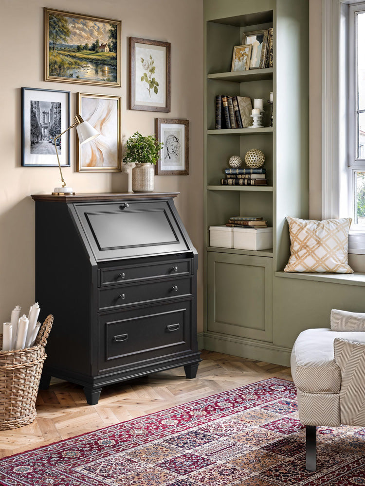 Martin Furniture - Hartford - Hartford Wood Drop-Lid Secretary Desk, Fully Assembled, Black - IMHF550 view 12