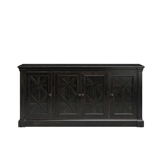 Martin Furniture - Kingston - Traditional 70in TV Console, Wood Accent Cabinet, Entryway Console, Fully Assembled, Dark Brown - IMKN370 veiw 2