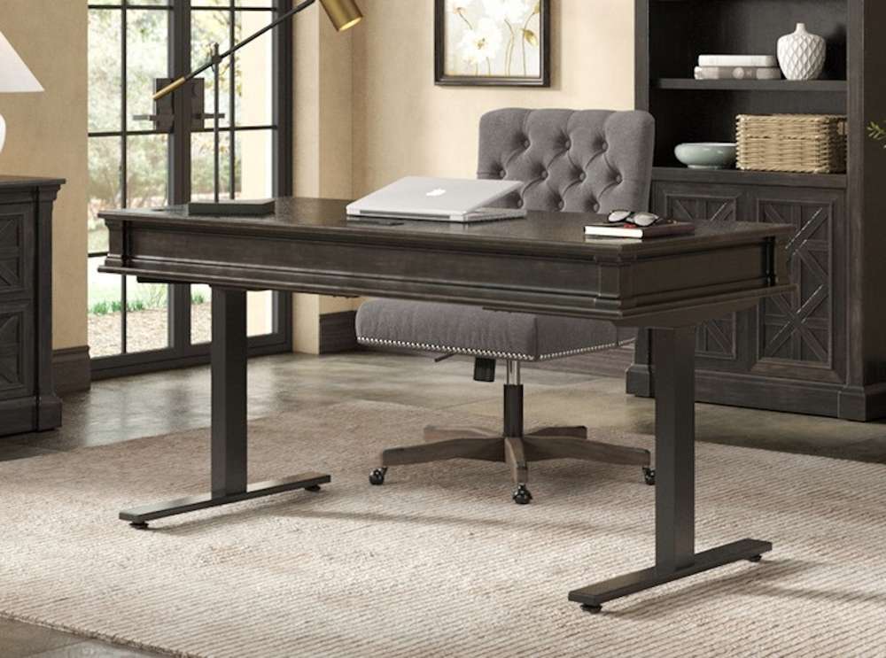 Martin Furniture - Kingston - Traditional Wood Electronic Sit/Stand Desk, Standing Desk, Adjustable Desk, Dark Brown - IMKN384T-KIT veiw 12