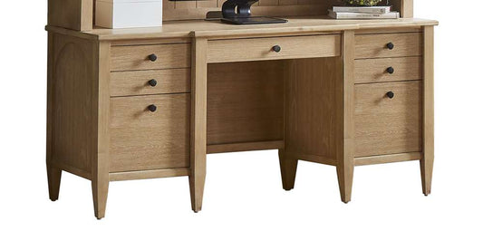 Martin Furniture - Laurel - Modern Wood Credenza, Wood Office Desk, Writing Table, Storage Desk, Fully Assembled Light Brown - IMLR689 veiw 2