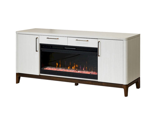 Martin Furniture - Pomona - 80" Wood Laminate Fireplace Console, Entertainment Storage, TV Stand, Fully Assembled, White - IMPO380FP view 2
