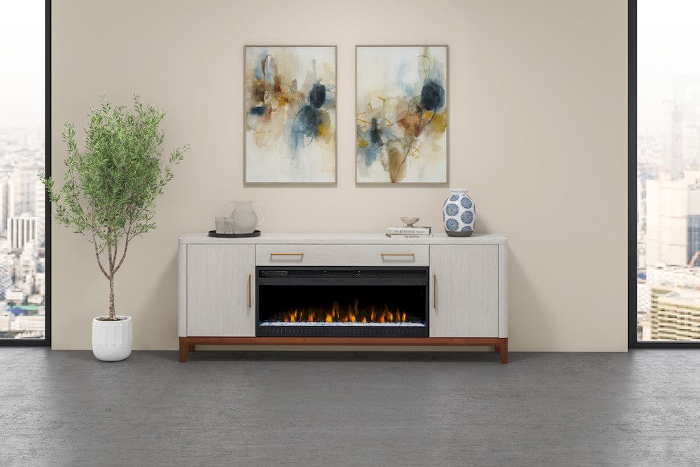 Martin Furniture - Pomona - 80" Wood Laminate Fireplace Console, Entertainment Storage, TV Stand, Fully Assembled, White - IMPO380FP view 10