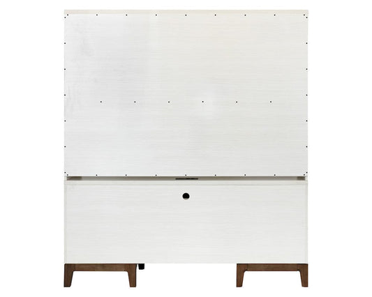 Martin Furniture - Pomona - Contemporary Laminate Wood Office Desk & Hutch, Writing Table, Storage Credenza & Cabinet, White - IMPO682-689KIT view 2