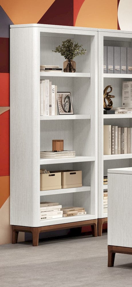 Martin Furniture - Pomona - Contemporary Laminate Wood Open Bookcase, Office Shelving, Storage Cabinet, Fully Assembled, White - IMPO3278 view 5