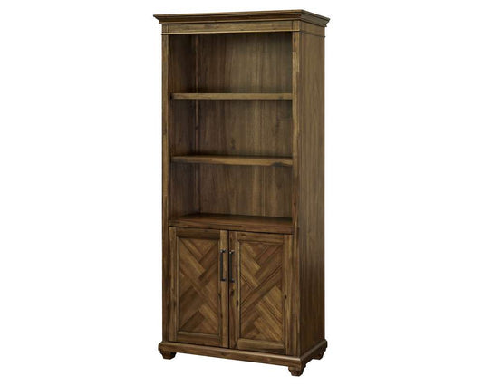 Martin Furniture - Porter - Traditional Wood Bookcase With Doors, Office Shelving, Storage Cabinet, Fully Assembled, Brown - IMPR3474D veiw 2