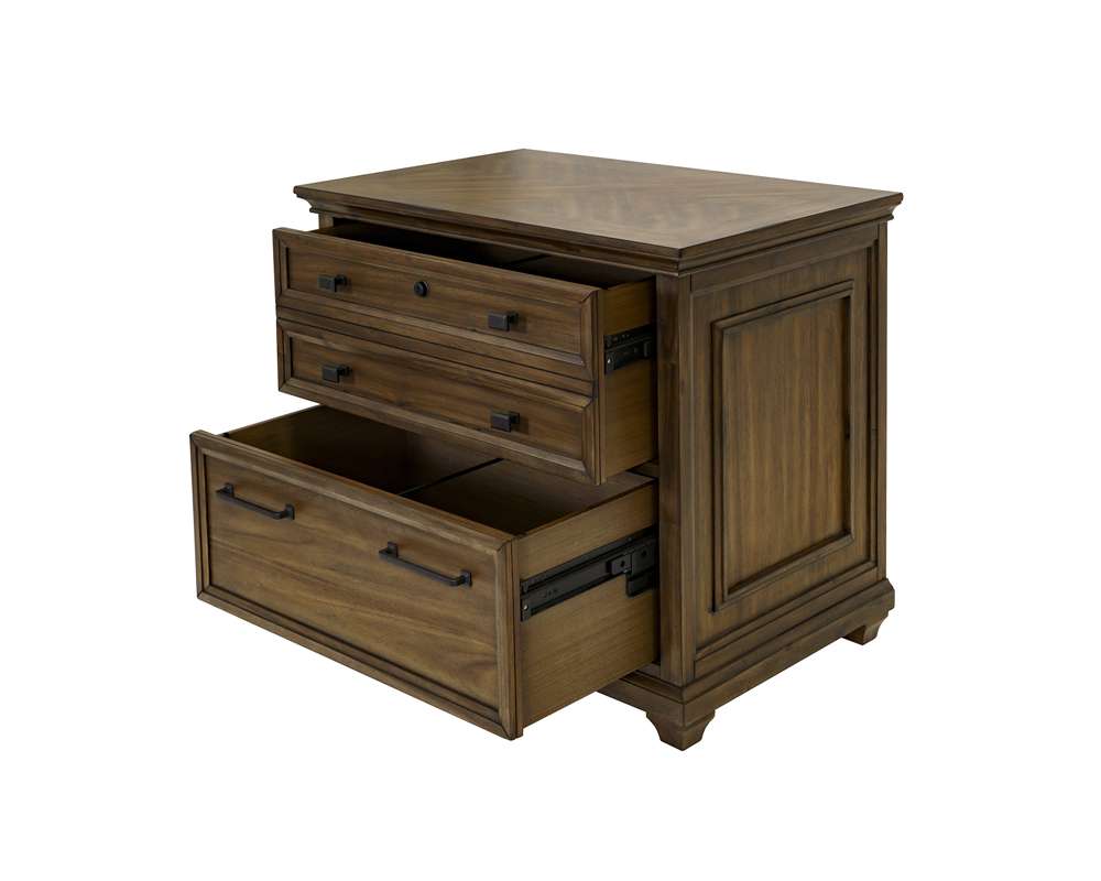 Martin Furniture - Porter - Traditional Wood Lateral File, Storage File Drawer, Office File Drawer, Fully Assembled, Brown - IMPR450 veiw 11