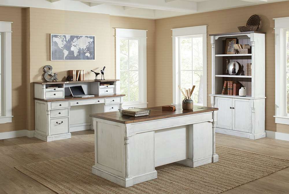 Martin Furniture - Durham Rustic Wood Credenza and Hutch with Drawers, White - IMDU470_680 veiw 6