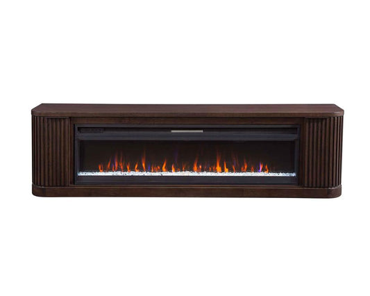 Martin Furniture - Tulane Contemporary 84in Fireplace Console, Entertainment Storage, TV Stand, Fully Assembled, Brown - IMTU380FP veiw 2