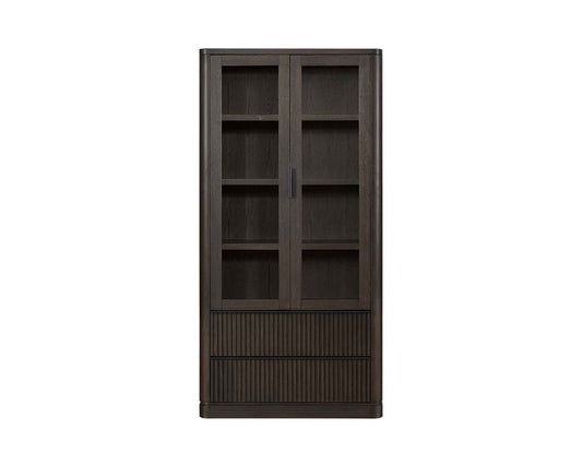 Martin Furniture - Tulane Contemporary Style, Wood Dining Display Cabinet, Dining Storage Cabinet, Fully Assembled, Brown - IMTU3876 veiw 2