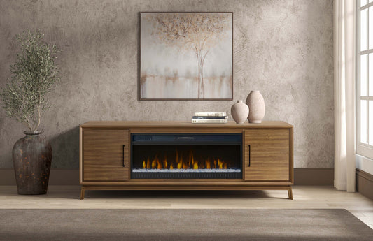 Martin Furniture - Williamsburg Mid-Century Modern 80in Fireplace Console In Brown - IMWB380FP view 2