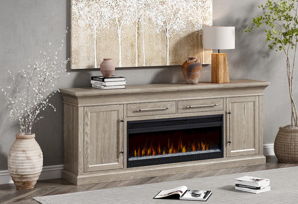 Martin Furniture - Willow Lane - Transitional 80" Fireplace Console, Entertainment Storage, TV Stand, Fully Assembled, Natural Oak - IMWL380FPN view 10