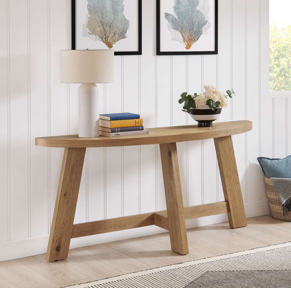 Martin Svensson Home - BoHo Natural Wood Half Moon Sofa Console Table - 8706744 veiw 5