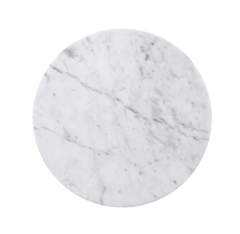 Martin Svensson Home - Boston 24in Tall Round Genuine Marble Top Accent Table, White and Gold - 3707414 veiw 5