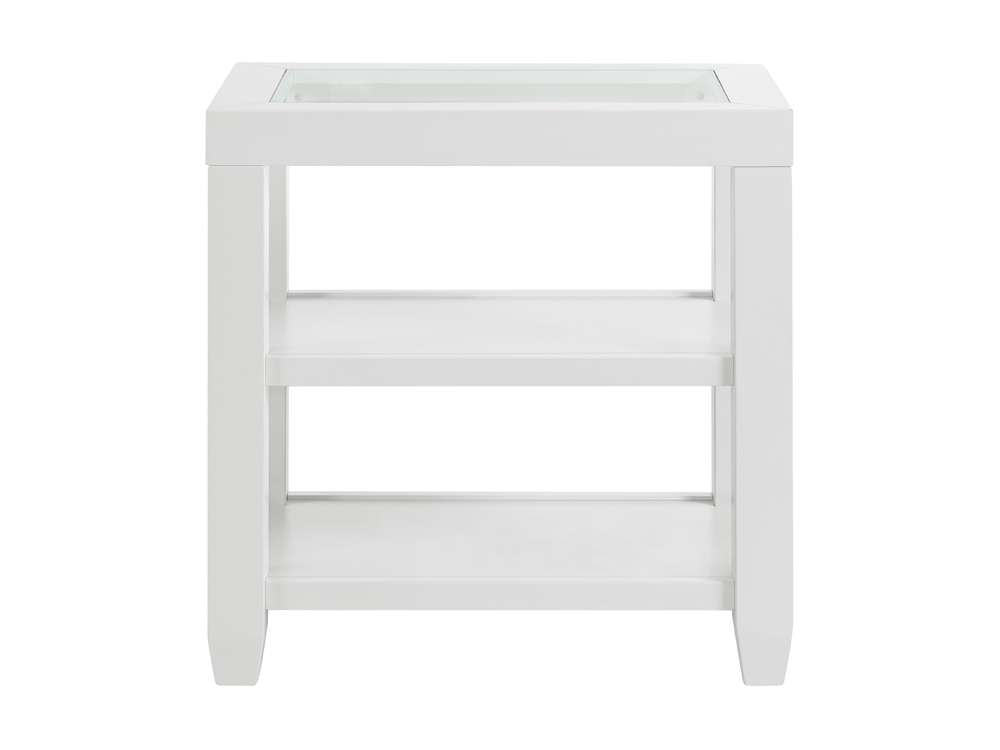 Martin Svensson Home - Cordero 16in Glass Top Chairside Table, White - 830273 veiw 4
