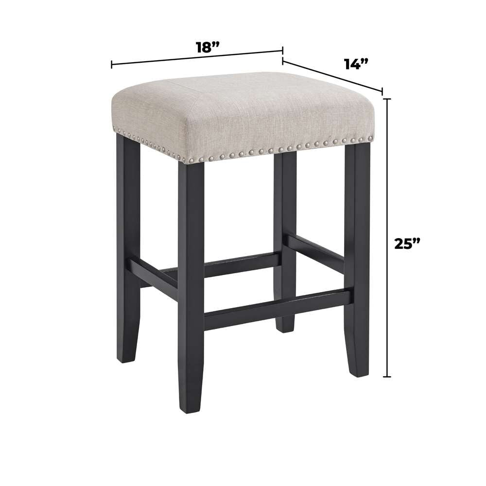 Martin Svensson Home- Cordero Stool (Set of 2) Oatmeal and Black -5302237 veiw 4