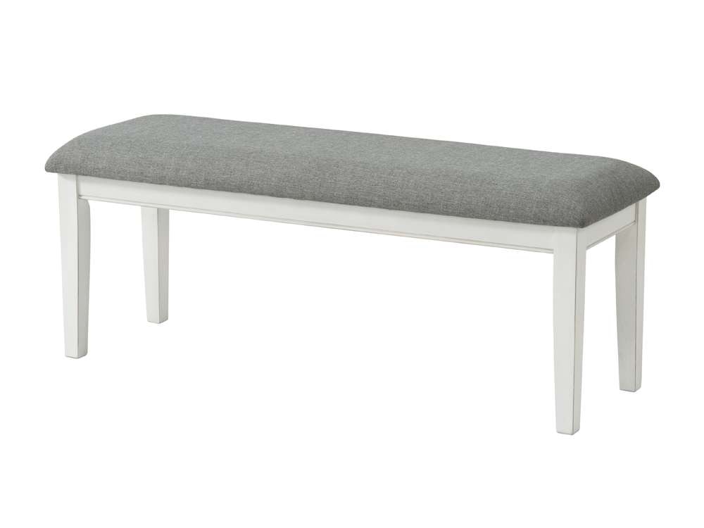Martin Svensson Home - Del Mar Dining Room Bench, Antique White and Grey Linen - 5202935 veiw 1