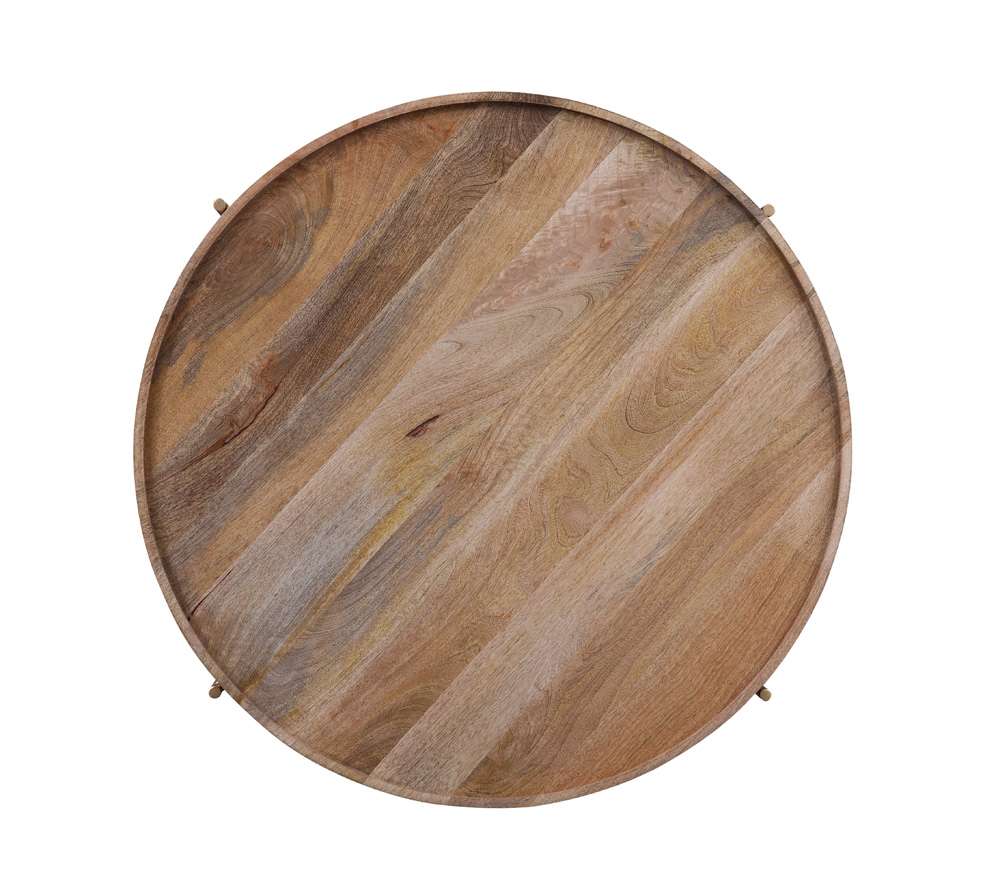 Martin Svensson Home - Hemingway 38 Solid Wood and Metal Round Tray Top Coffee Table in Natural Mango and Gold - 8710127 veiw 5