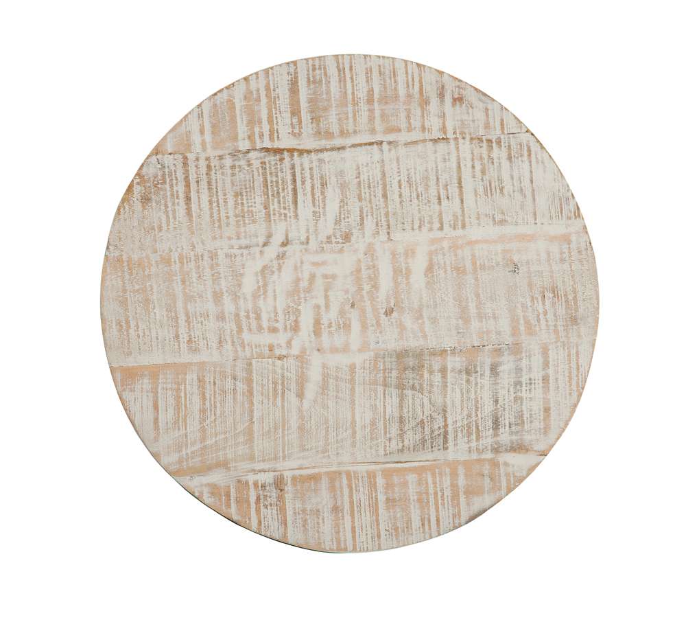 Martin Svensson Home - Kinney 18in Round Solid Wood End Table with Rope Wrapped Base, Whitewash - 3706418 veiw 5