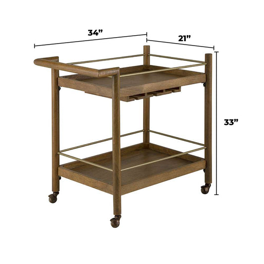 Martin Svensson Home - Nouveau 2 Shelf Bar Cart with Stemware Storage in Nutmeg - 3715017 veiw 2