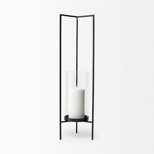 Mercana - Abigail I Large Gunmetal Gray Metal Table Candle Holder - 67699_CLOSEOUT view 2