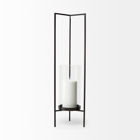 Mercana - Abigail I Large Gunmetal Gray Metal Table Candle Holder - 67699_CLOSEOUT view 2