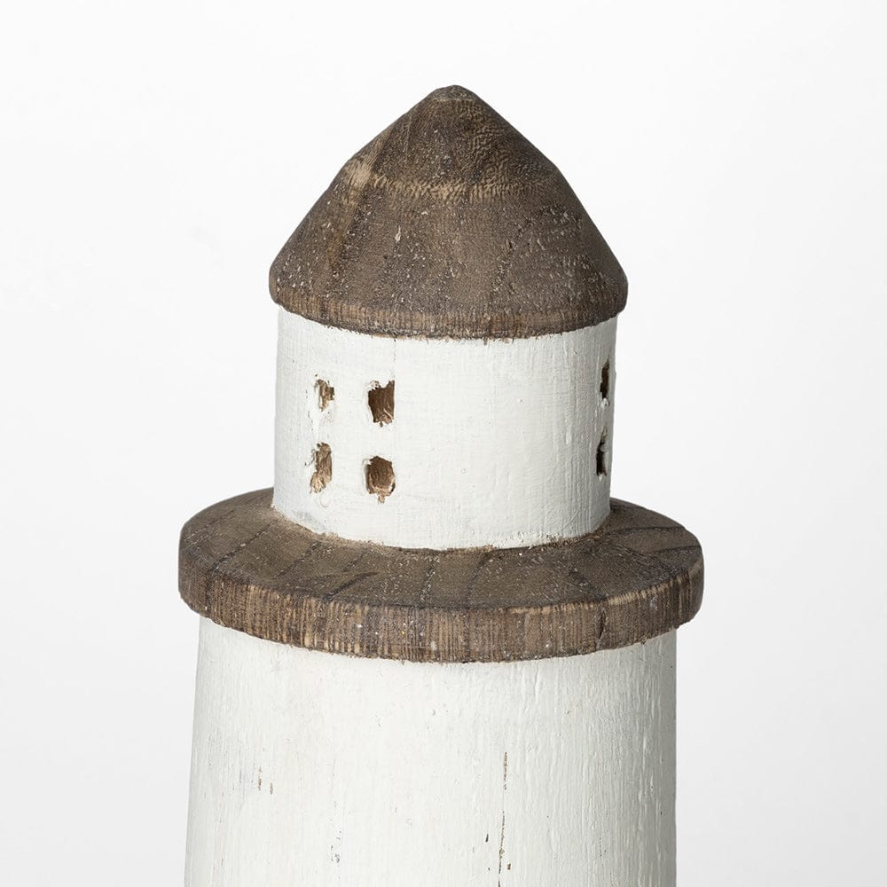 Mercana - Abner Small 3L x 3W White Wooden Coastal Lighthouse - 68794_CLOSEOUT view 6