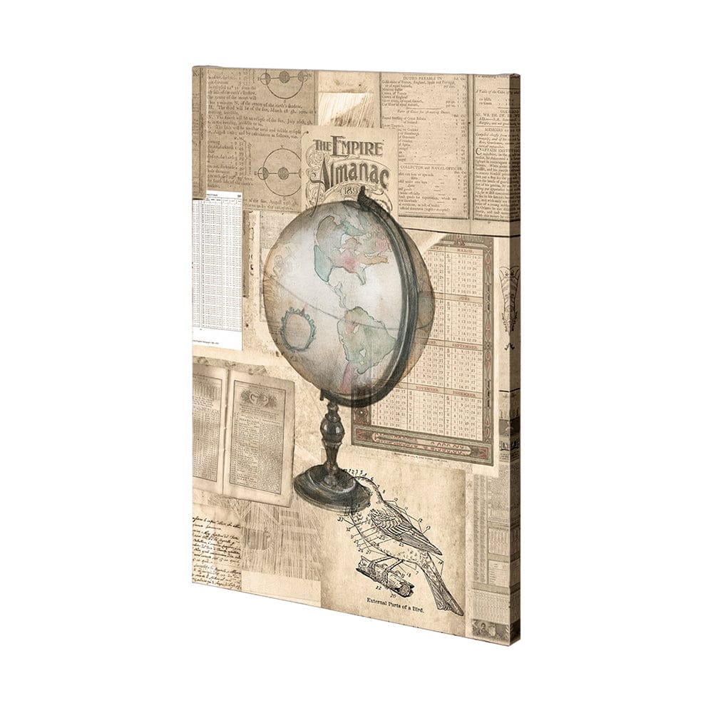 Mercana - Academic Globe Illustration by Mercana Studio a Hand Embellished Textured Canvas - 100998-L view 1