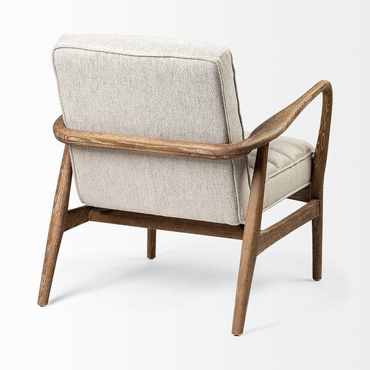 Mercana - Ajax II Cream Fabric W/ Brown Wooden Frame Accent Chair - 68705 view 2