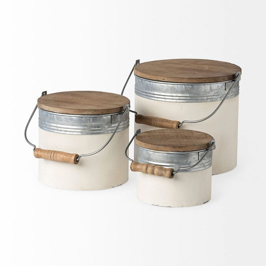 Mercana - Alani White Metal Storage Boxes (Set of 3) - 68965_CLOSEOUT view 2