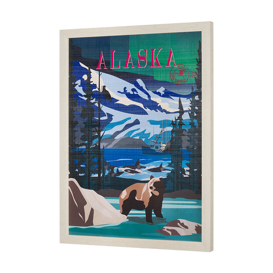 Mercana - Alaska Go USA L by Mercana Studio a Hand Embellished Decograph Framed Art Print - 15647 view 2