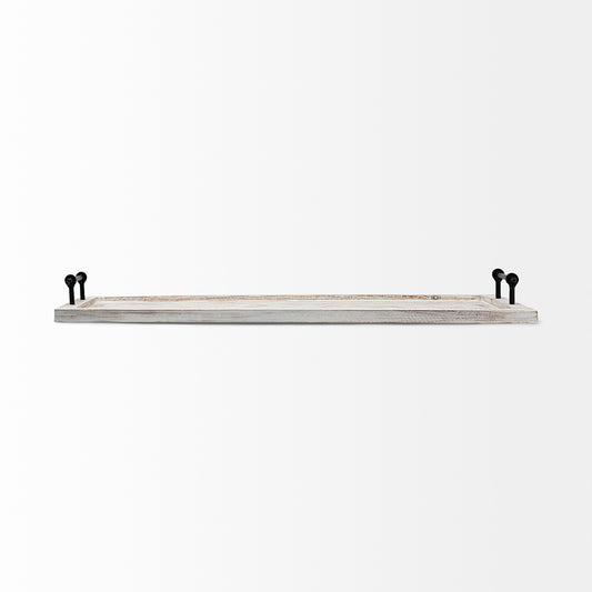 Mercana - Alfred 35L x 16W Natural Wooden Herringbone Rectangular Tray - 67036 view 2