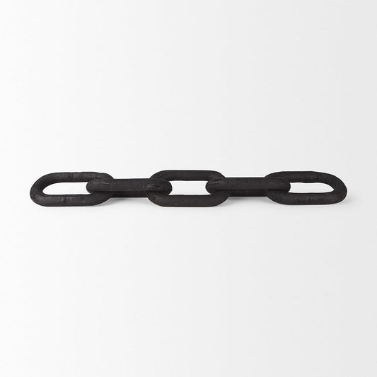 Mercana - Alix 29.0L x 5.0W x 5.0H Black Wood Link Chain Decorative Object - 69570 view 2