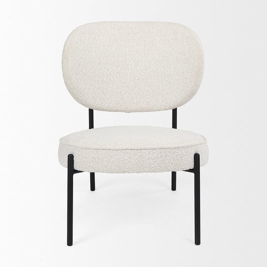 Mercana - Amelia Cream Boucle W/Black Metal Upholstered Accent Chair 21.3L x 21.3W x 30.3H - 69839_CLOSEOUT view 2