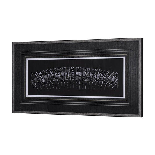 Mercana - Antique Typewriter Bars by Ethan Harper Hand Embellished Textured Framed Art Print Matted under Glas - 10433 view 2