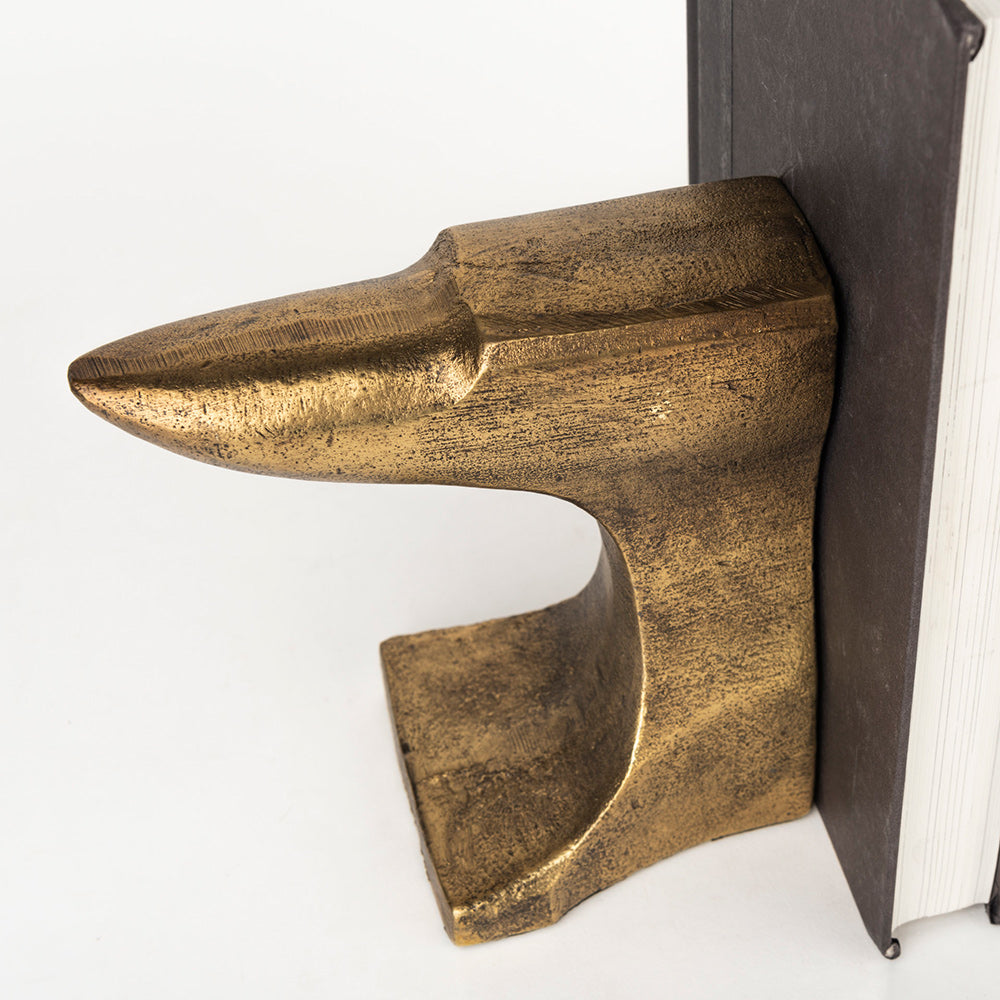 Mercana - Anvilia 12L x 3W Gold Anvil Shaped Bookends (Set of 2) - 69072_CLOSEOUT view 6