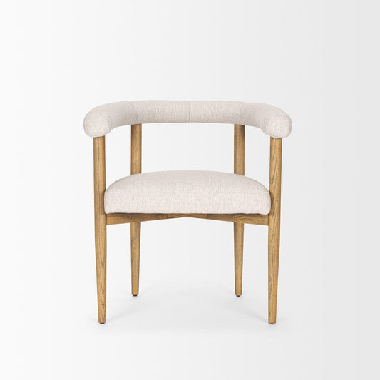 Mercana - Arden Dining Chair w/ Medium Brown Wood and Cream Twill Fabric - 70422 view 2
